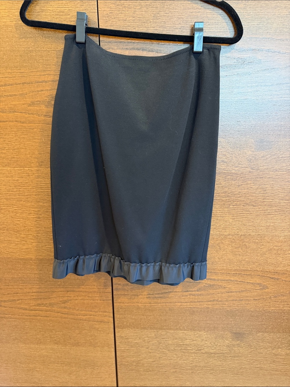 Ann Taylor Black Mini Skirt with Ruffle Hem